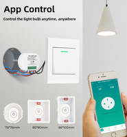 Módulo de Interruptor Inteligente Mini WiFi RF433 de 16A, Interruptor de Pared con Doble Control y Monitor de Energía, Compatible con Alexa y Google Home