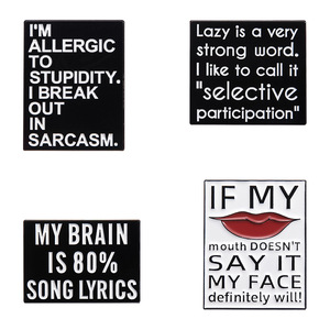 Benutzer definierte Emaille Pins mit "Mein Gehirn ist 80% Song Lyrics" Lustiger Stahls chmuck für Kinder Freunde Revers Abzeichen Broschen Souvenir Verwendung - Product Image 4