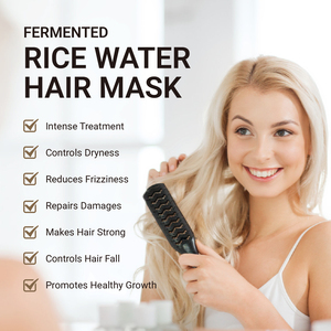 Masque capillaire à l'eau de riz fermentée, réparation des cheveux abîmés, réduction des frisottis, anti-chute de cheveux, masque capillaire nourrissant en profondeur - Product Image 2