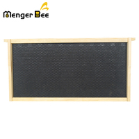 Neue Menger Bee 9-1/8-Zoll tiefe Bienenstockrahmen aus Kiefernholz mit 100 % bienenwachsbeschichteten Kunststoff-Bienenwabenplatten (Schwarz)