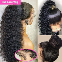 Parrucca Frontale HD Pre-Piumata Hellohair, Capelli Veri Grezzi, Parrucche Frontali 360 Lace con Onde Acqua per Donne Nere