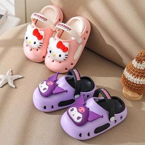 Venta al por mayor Kuromi niños verano zapatillas dibujos animados antideslizante transpirable sandalia niñas <span class=keywords><strong>playa</strong></span> zapato Anime Kitty bebé cueva zapato OEM - Product Image 6