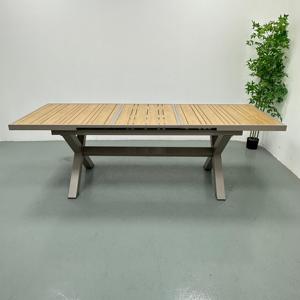 <b>Outdoor</b> Foldable HDPE <b>Plastic</b>+Wood Garden <b>Table</b> Waterproof Patio Dining Desk Modern Balcony Courtyard Hotel Park Furniture - Product Image 3