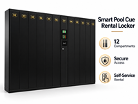 Lemari Penyimpanan Klub Biliar Smart Cue Locker dengan Kunci Kode Induksi, Tipe Lantai, 12 Pintu