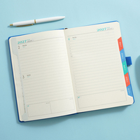 Carnet de planification hebdomadaire A5 personnalisé 2027, couverture rigide, fermeture élastique avec onglets d'indexation colorés, agenda en gros 3488