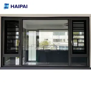 High Quality ISO Certified Double Glazed Swing Window Aluminum Alloy Anti-Theft Grid Bar