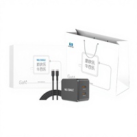 Chargeur rapide double port Type-C NIUBAILE 45W GaN, câble pliable de 1,8 m, PD3.1/PD3.0, rotation à 360°, ignifuge pour montre intelligente et téléphone portable
