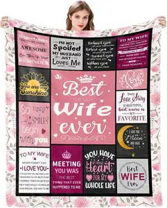 customized print flannel Fleece Blanket Blanket Wife Christmas Birthday Gifts Ideas Wedding Anniversary Romantic Gifts