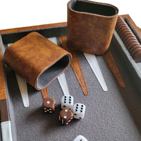 Jeu de Backgammon Deluxe de 19 pouces, étui de voyage en PU, plateau marron, jeux de société classiques