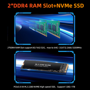 Mini PC AMD ry-zen R7 5800H R7 7730u 8 lõi 16 chủ đề 2 * DDR4 1 * M.2 2280 NVMe pcie3.0x4 SSD ax200 wifi6 Gamer máy tính mini - Product Image 3
