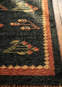 Alfombra de Yute y Lana Hecha a Mano |   Alfombra Rústica con Diseño Floral para Pasillo o Entrada, Estilo Boho, para Dormitorio, Sala de Estar, Decoración del Hogar - Product Image 2