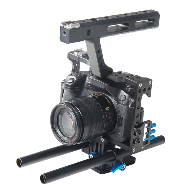 New C5 Vlog Metal Rod Hand Camera Top Handle Small Rig Video Rabbit Breeding Cage Assembly Video for GH4/A7S/A7/A7R/A72/A7RII