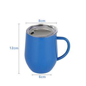 Gobelet isotherme en acier inoxydable avec poignée et couvercle, tasse à café à double paroi isolée pour les voyages, le bureau, ou comme cadeau - Product Image 3