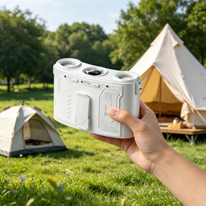 2026 New Triple Channel <b>Portable</b> Waist Clip <b>Table</b> Clip-On Rechargeable Strong Airflow Turbo Cooling Fan With <b>Lamp</b> - Product Image 1