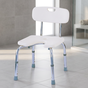 Banco de Ducha con Respaldo en Forma de U, Capacidad de 265 kg, Altura del Asiento Ajustable (13-17 Pulgadas), Ayuda para el Baño, Suministros para el Cuidado Personal - Product Image 3