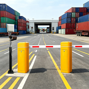 Sistema de Barrera de Estacionamiento Amarilla de 2 Piezas, Puerta de Control de Acceso para Entrada de Patio de Contenedores - Product Image 1