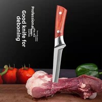 Couteau de boucher ultra-affûté de 16 cm, couteau à désosser en acier inoxydable, couteau spécial pour couper la viande de porc, de vache et de mouton, manche en bois
