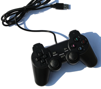 Controlador USB con Cable para WinXP/Win7/Win8/Win10, Joystick para Computadora Portátil, Joystick para Juegos de PC con Vibración Negra
