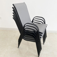 Chaise de jardin populaire en promotion, démontable, avec structure en tube d'acier, pour l'extérieur