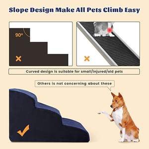 <span class=keywords><strong>Rampe</strong></span> d'escalier carrée pour chien, lit surélevé, antidérapante, équilibrée, marchepied pour animaux de compagnie, intérieur, gris foncé - Petits chiens, chats, <span class=keywords><strong>amovible</strong></span>, lavable, mousse - Product Image 4