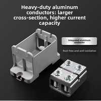 Boîtier de jonction en aluminium pour rail UTJ5, 1 entrée 1 sortie, courant élevé 145A, 50mm, 90 bornes