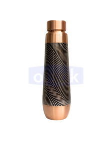 Bouteille d'eau bien-être vintage portable de grande capacité en cuivre pur gravé, anti-fuite et écologique, texture cuivre pour - Product Image 2