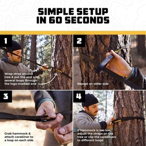 <span class=keywords><strong>Hamaca</strong></span> de Nailon para Acampar, Doble o Individual, Portátil y Ligera, para Senderismo, Viajes, Excursiones y Picnic - Product Image 3