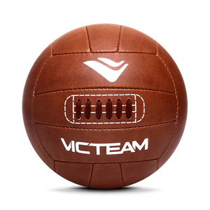 Balón <span class=keywords><strong>de</strong></span> Fútbol Retro <span class=keywords><strong>de</strong></span> Cuero Vintage Personalizado, Balón <span class=keywords><strong>de</strong></span> Fútbol Antiguo Marrón al por Mayor para Promoción - Product Image 1
