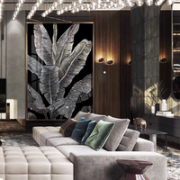 Lukisan Dinding Kristal Porselen Berlapis Emas Cetak Mewah Grosir untuk Ruang Tamu, Hotel, Lorong, Sofa, Hiasan Dinding