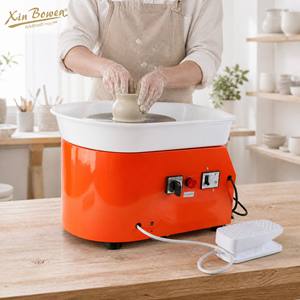 <span class=keywords><strong>Torno</strong></span> de Cerámica Eléctrico Xin Bowen de 9.8 Pulgadas (25 cm), Máquina de Modelado de Cerámica de Bajo Ruido con Pedal para Trabajos de Arte en Arcilla, Manualidades y Estudio - Product Image 1