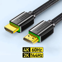 Câble SAMZHE haute vitesse mâle-mâle 4K/60Hz avec blindage en feuille et gaine en nylon pour lecteur DVD, ordinateur portable, téléviseur, projecteur HDTV