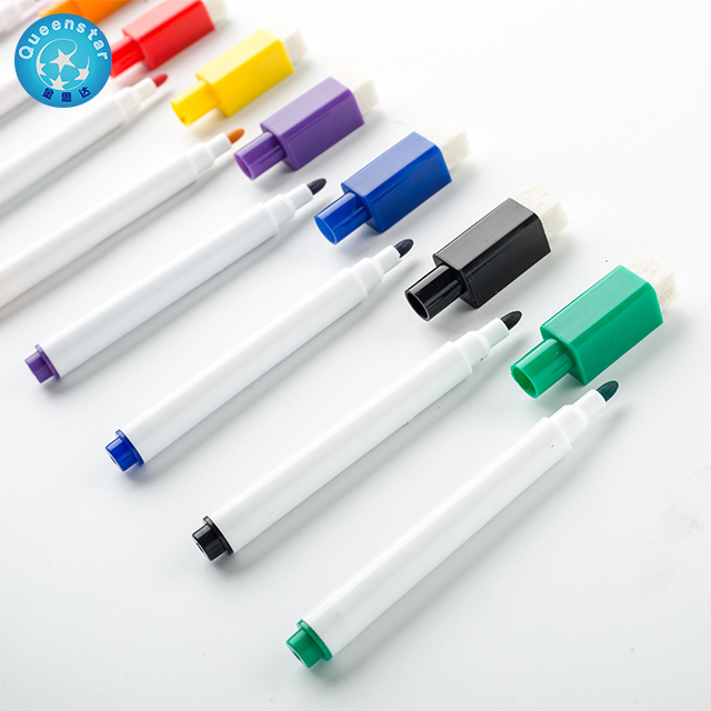Wholesale Vivid Colors Easy Erasing Whiteboard Marker with Eraser Office & School Supplies Custom Logo Whiteboard Marker Pen
