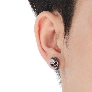 Gothic Wholesale Fine 14k 18k Gold Plated 316L Stainless Steel Ruby Fashion <b>Stud</b> Halloween <b>Earrings</b> for Women Men - Product Image 4