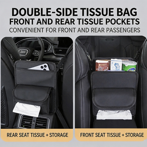 Caja de Almacenamiento para Interior de Auto en Cuero Sintético, Bolsillo de Red para Asientos de Auto, Organizador Multifuncional para Artículos Diversos - Product Image 4