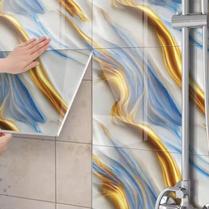 Stickers auto-adhésifs modernes 30*60cm Papier peint PVC imperméable ressemblant à du marbre pour décoration murale Décalcomanies pour le salon - Product Image 5