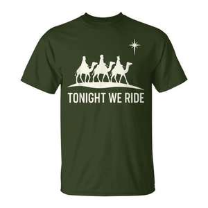 T-shirt de Noël « Tonight We Ride » avec motif des 3 mages, chemise de fête - Product Image 1