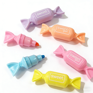 Surligneurs <span class=keywords><strong>en</strong></span> forme de bonbons, mini marqueurs fluorescents, papeterie mignonne, 6 pièces, couleurs <span class=keywords><strong>pastel</strong></span>, pour la prise de notes, fournitures scolaires et de bureau - Product Image 5