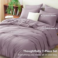 Ensemble de couette de luxe en microfibre douce, alternative au duvet, ensemble de literie avec draps, taies d'oreiller et housses de coussin, 7 pièces pour la chambre à coucher