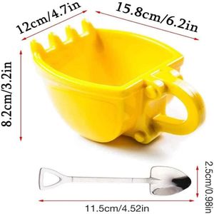 Tasse à café 3D avec pelle à main, modèle de pelle en acier inoxydable, tasse de boisson originale de 340ml - Product Image 6