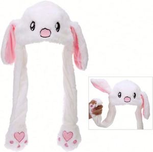 Chapeau de lapin coréen avec oreilles mobiles et gonflables, adorable casquette en peluche animée, mignonne et amusante - Product Image 1