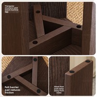 Ensemble de tabourets organisateurs pliables et empilables en bois massif, design moderne et minimaliste, conception épaissie pour usage domestique, table d'appoint