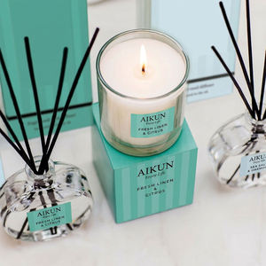 AIKUN Long Lasting Fragrant 120 Days Eco Friendly Soy Wax Candle Gift Set <b>Reed</b> <b>Diffuser</b> Set <b>for</b> Home Spa Bedroom Bathroom - Product Image 2