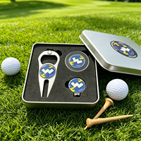 Coffret Cadeau Golf Premium : Marqueur de Balle Finition Mate, Outil de Réparation de Divots Pliant, Jetons de Poker Golf