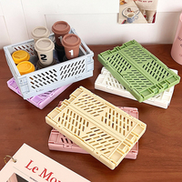Panier en plastique pliable et durable pour l'organisation du bureau, idéal pour la maison, la cuisine, la salle de classe, le bureau et la chambre