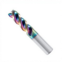 Fraise à queue en carbure HRC60 en acier au tungstène à 3 cannelures, hélice de 45°, revêtement DLC, pour usinage CNC d'aluminium (OEM/ODM)