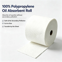 Rouleau absorbant d'huile en polypropylène 100% perforé 40cm*50m, déchirable facilement à 50cm, pour nettoyage d'urgence des déversements d'huile et de graisse