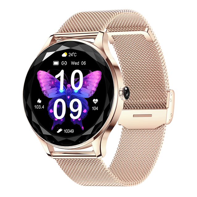 Elegant Design Ladies Smart Watch with AMOLED Fitness Tracker BT Call Heart Rate Monitor IP68 Waterproof SDK Features for Women