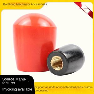 Set Gagang dan Kenop Furnitur Oval <span class=keywords><strong>Bakelite</strong></span> untuk Aksesori Mesin Perkakas dengan Gigi Tembaga Warna Merah Sutra Hitam - Product Image 2