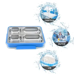 Bento Box Kopen Rechthoek Voedsel Pan Carrier Metaal Binnen Plastic Buitenste Bento Box Kopen