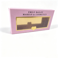 Boîte d'emballage pour cils rose et or, design de fenêtre en forme de cœur 3D, étui de luxe pour maquillage et cils, pour salon de beauté et usage personnel